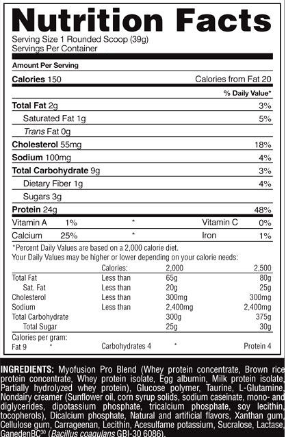 Состав MyoFusion Probiotic Series Состав MyoFusion Probiotic Series